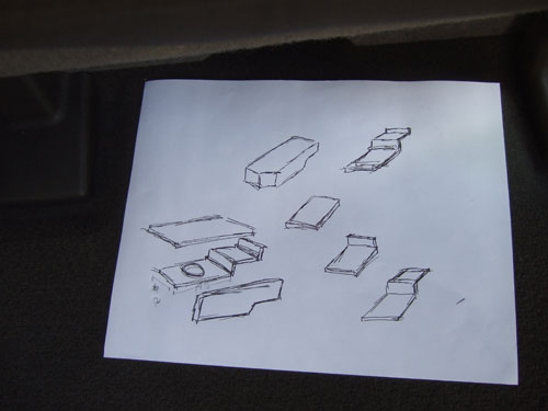 Custom subwoofer enclosure -  mock up drawing