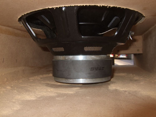 Custom subwoofer enclosure - subwoofer test fit
